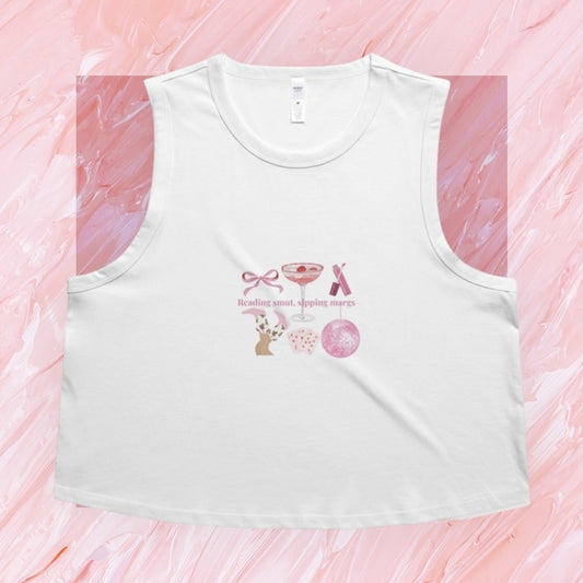 Mocha & Manuscript Cropped Tank — “Smut & Margs”