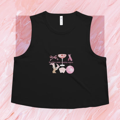 Mocha & Manuscript Cropped Tank — “Smut & Margs”
