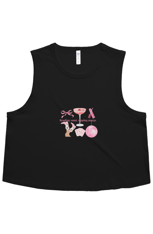 Mocha & Manuscript Cropped Tank — “Smut & Margs” 